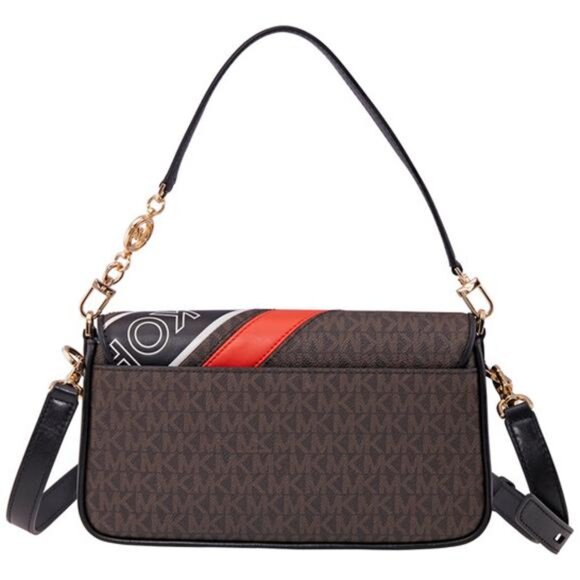 Michael Kors Small Bradshaw Signature Logo Stripe Convertible Shoulder Bag - Picture 6 of 7